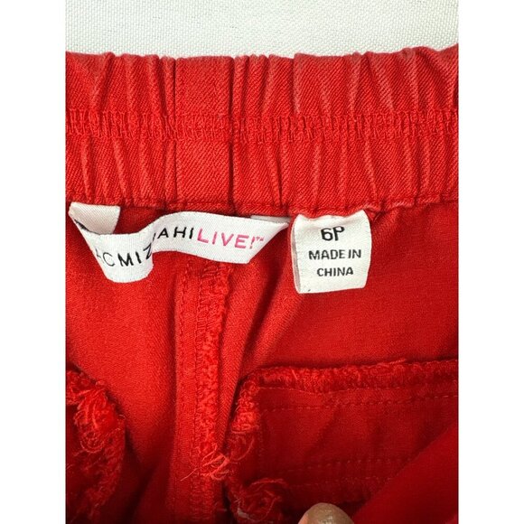 Isaac Mizrahi Live! Red Womens Pants 6P Cotton/Rayon/Spandex Blend - Picture 4 of 6